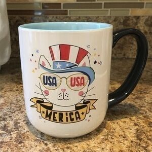 Merica Independence Day Cat Mug Coffee Cup